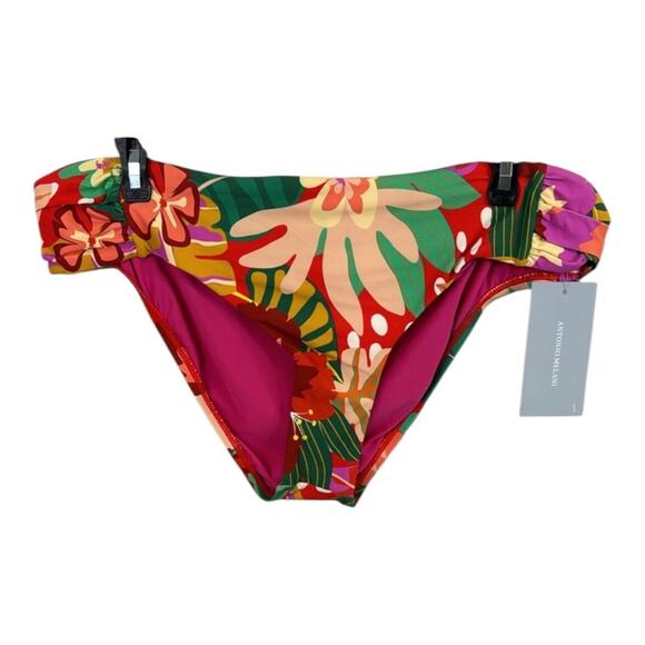 Antonio Melani NWT Classic Hipster Silhouette Red Floral Print Bikini Bottom XL - Picture 12 of 12